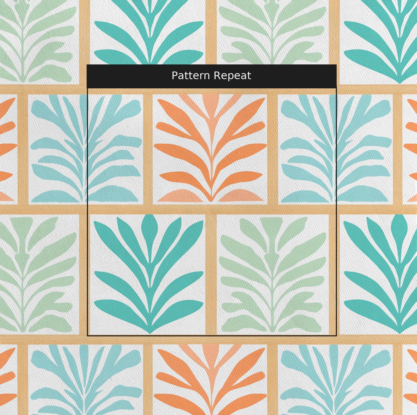 Hawaii Pine Fabric by the Yard — pattern repeat