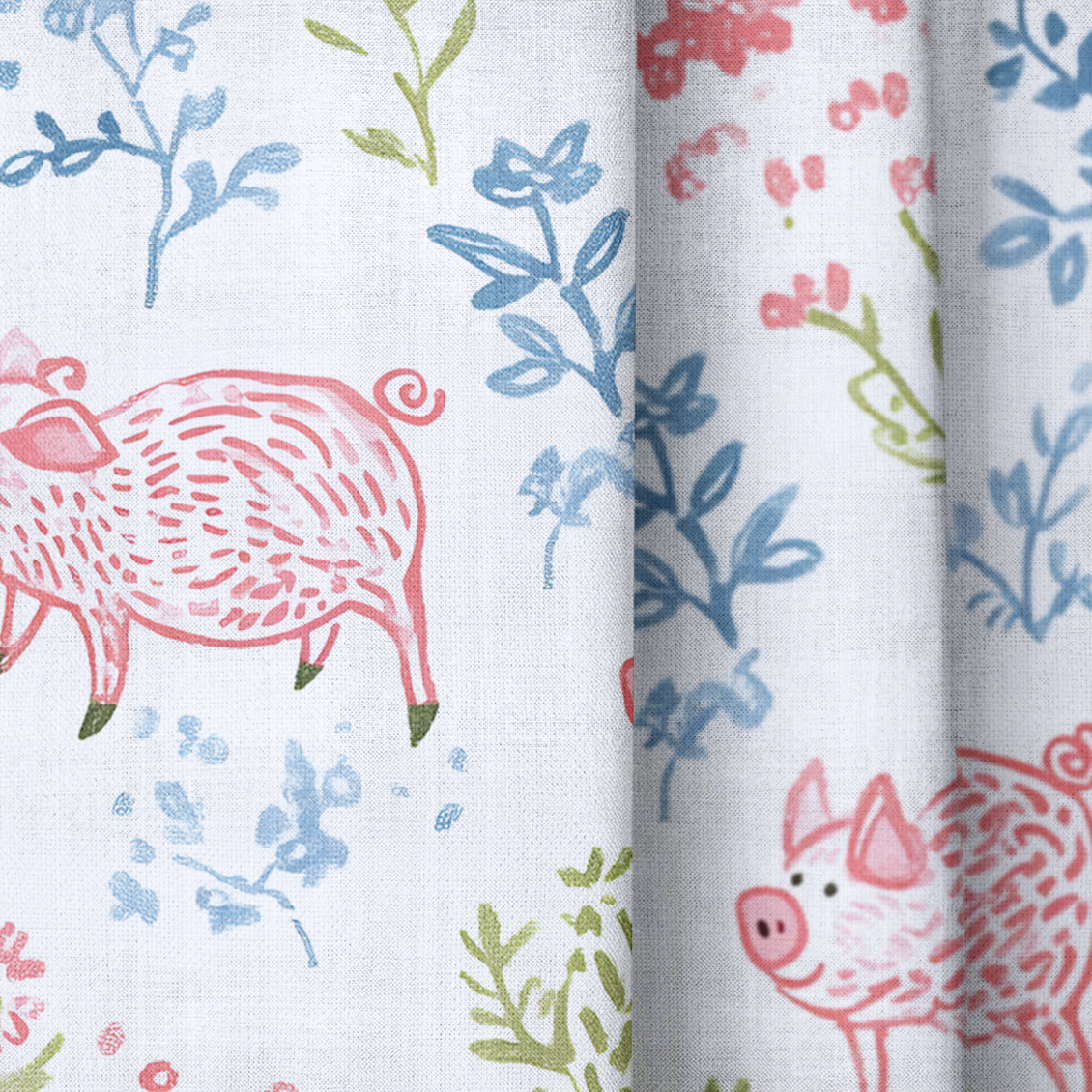 These Piggies - Drapery — close up