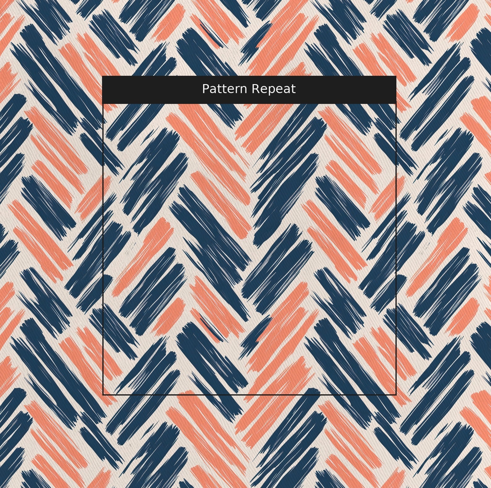 Coastal Strokes Fabric by the Yard — pattern repeat