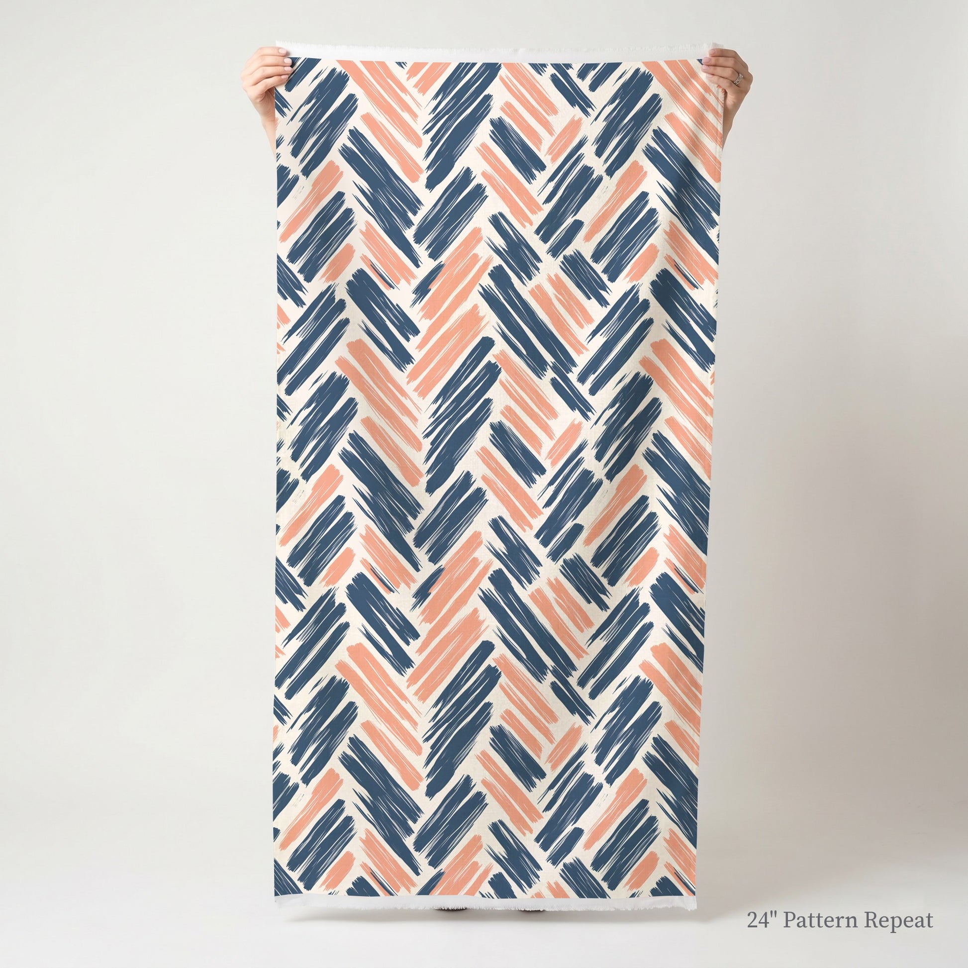 Coastal Strokes Fabric by the Yard