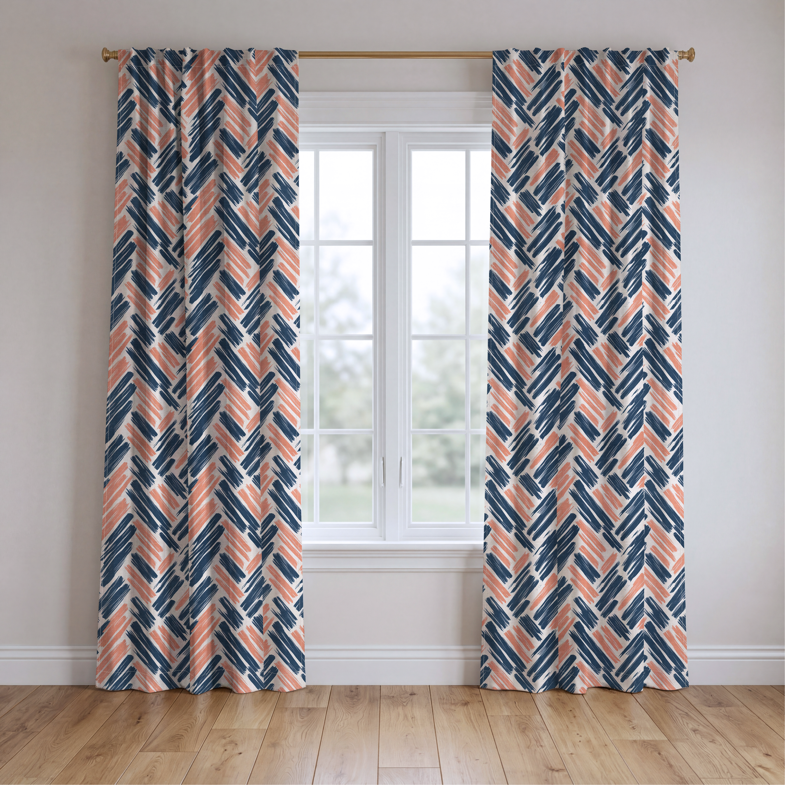 Coastal Strokes - Drapery — two panels