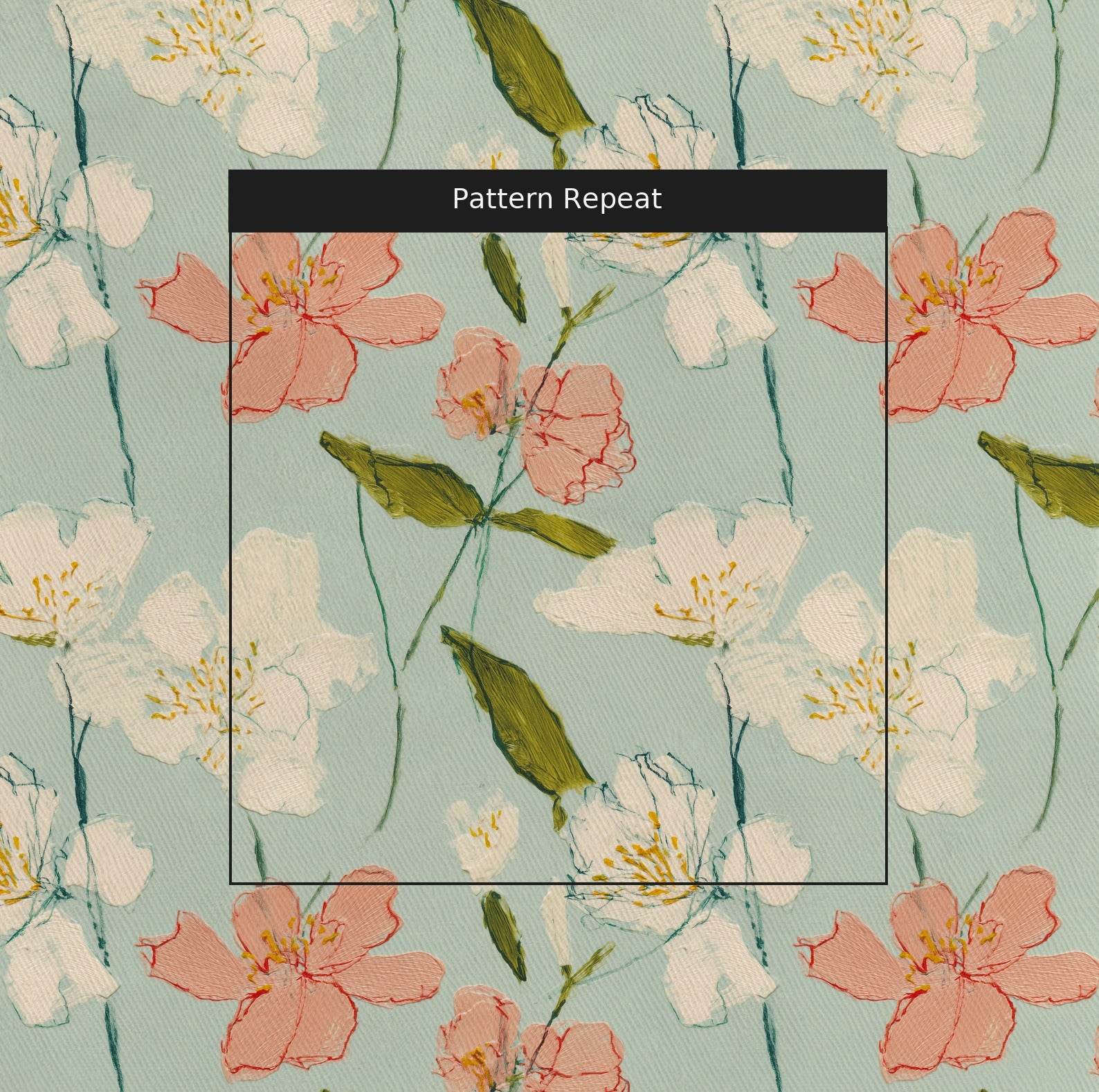 Posy Fabric by the Yard — pattern repeat