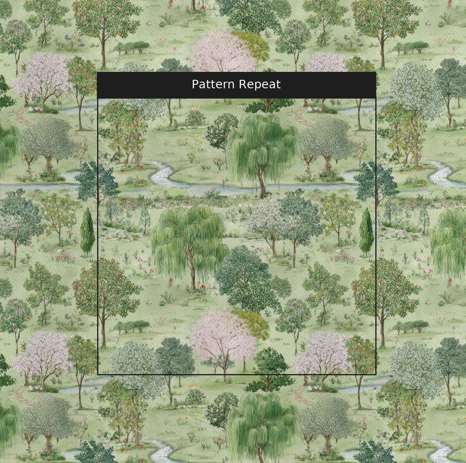 Willow Dreams Fabric by the Yard — pattern repeat