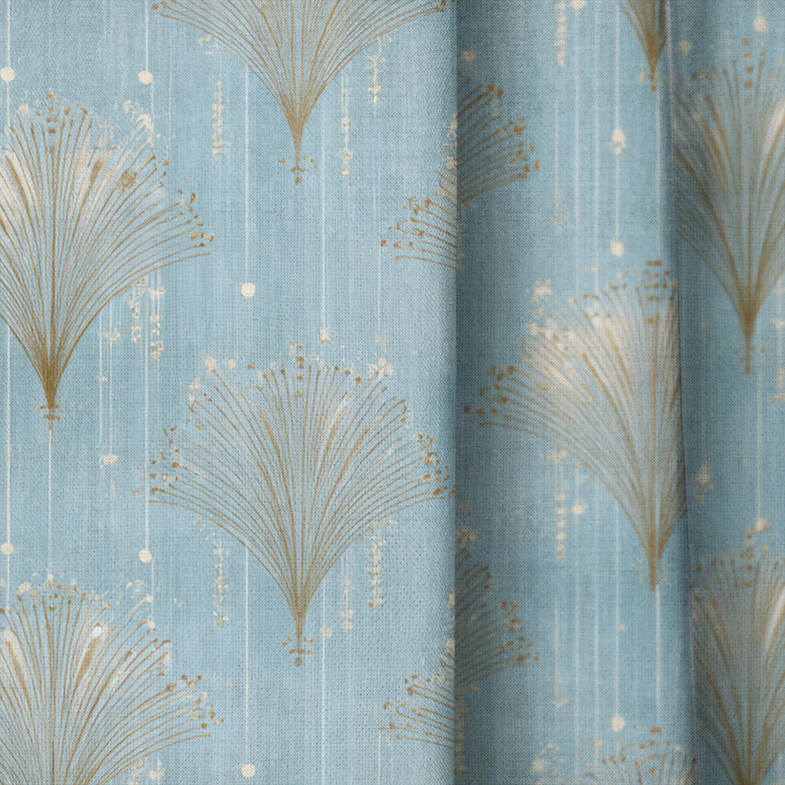 Gold Fanning - Drapery — close up