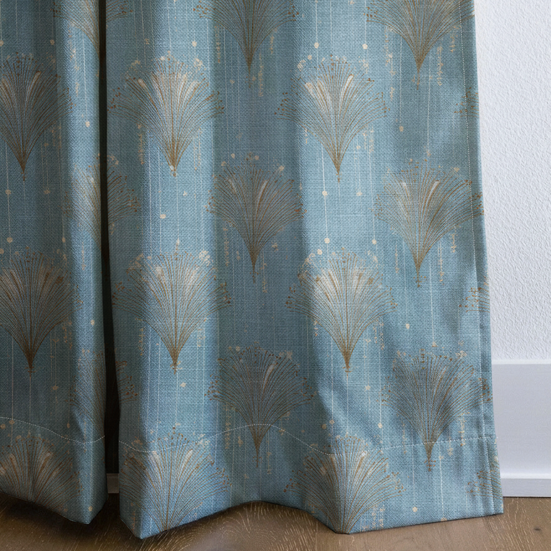 Gold Fanning - Drapery — corner closeup