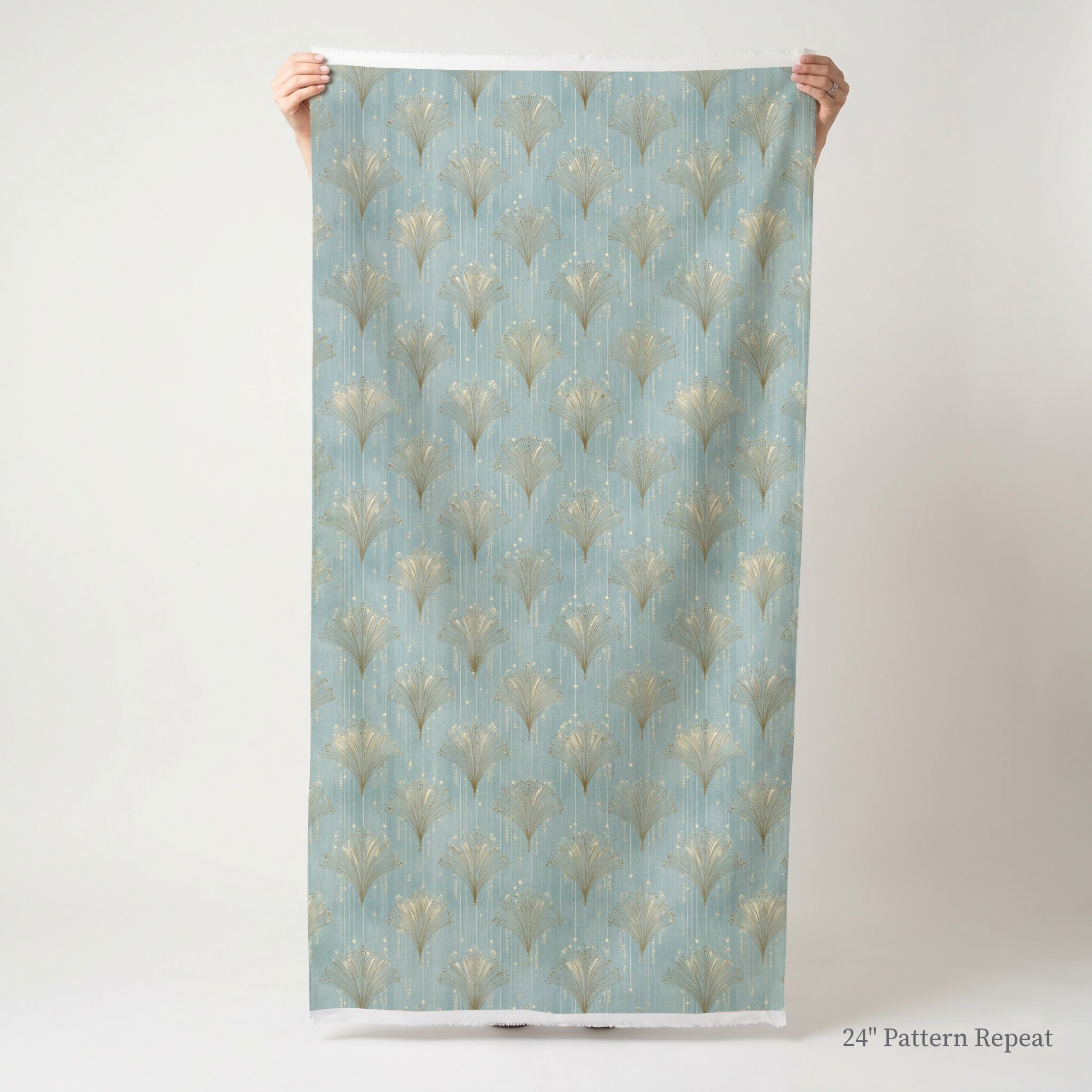 Gold Fanning Fabric by the Yard