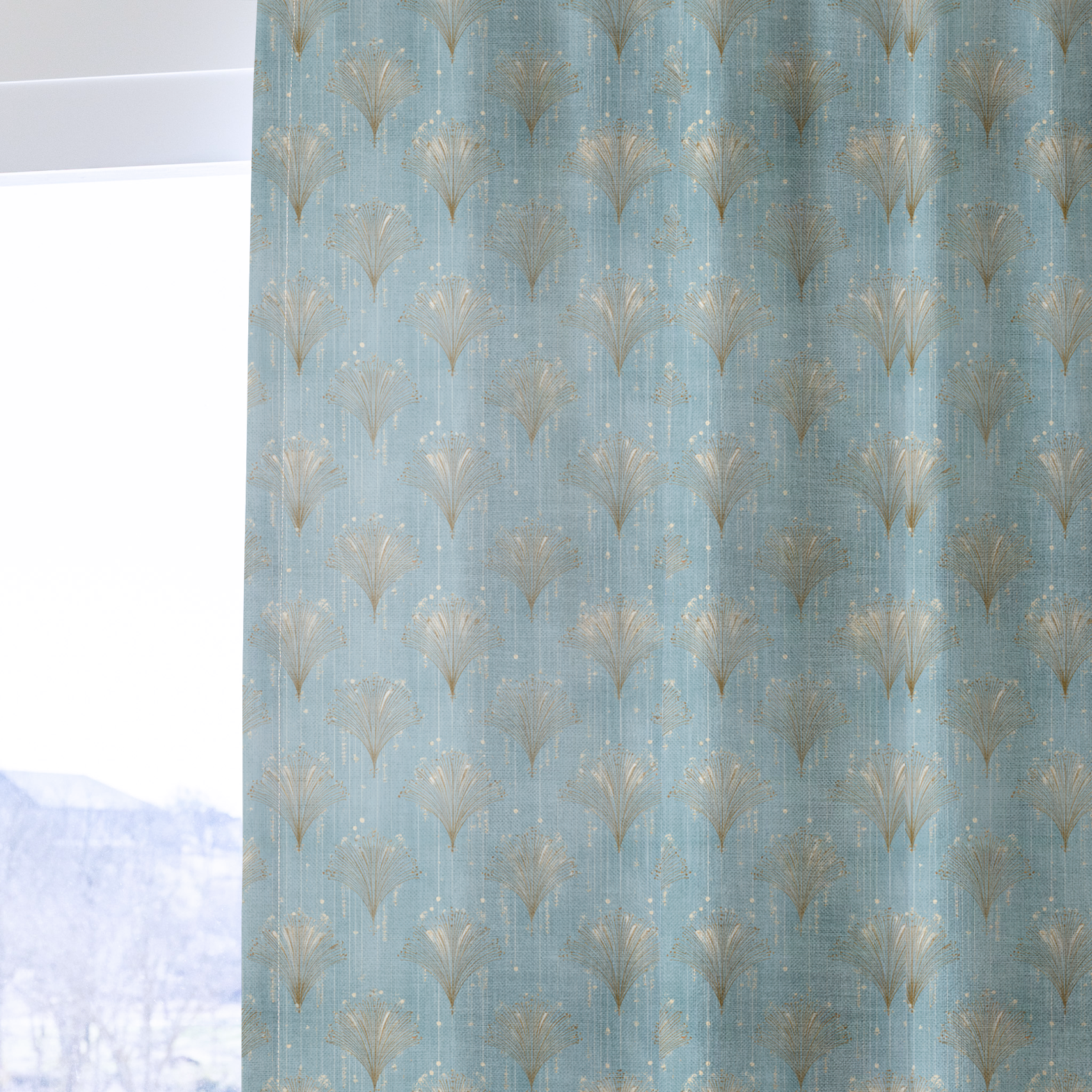 Gold Fanning - Drapery — one panel