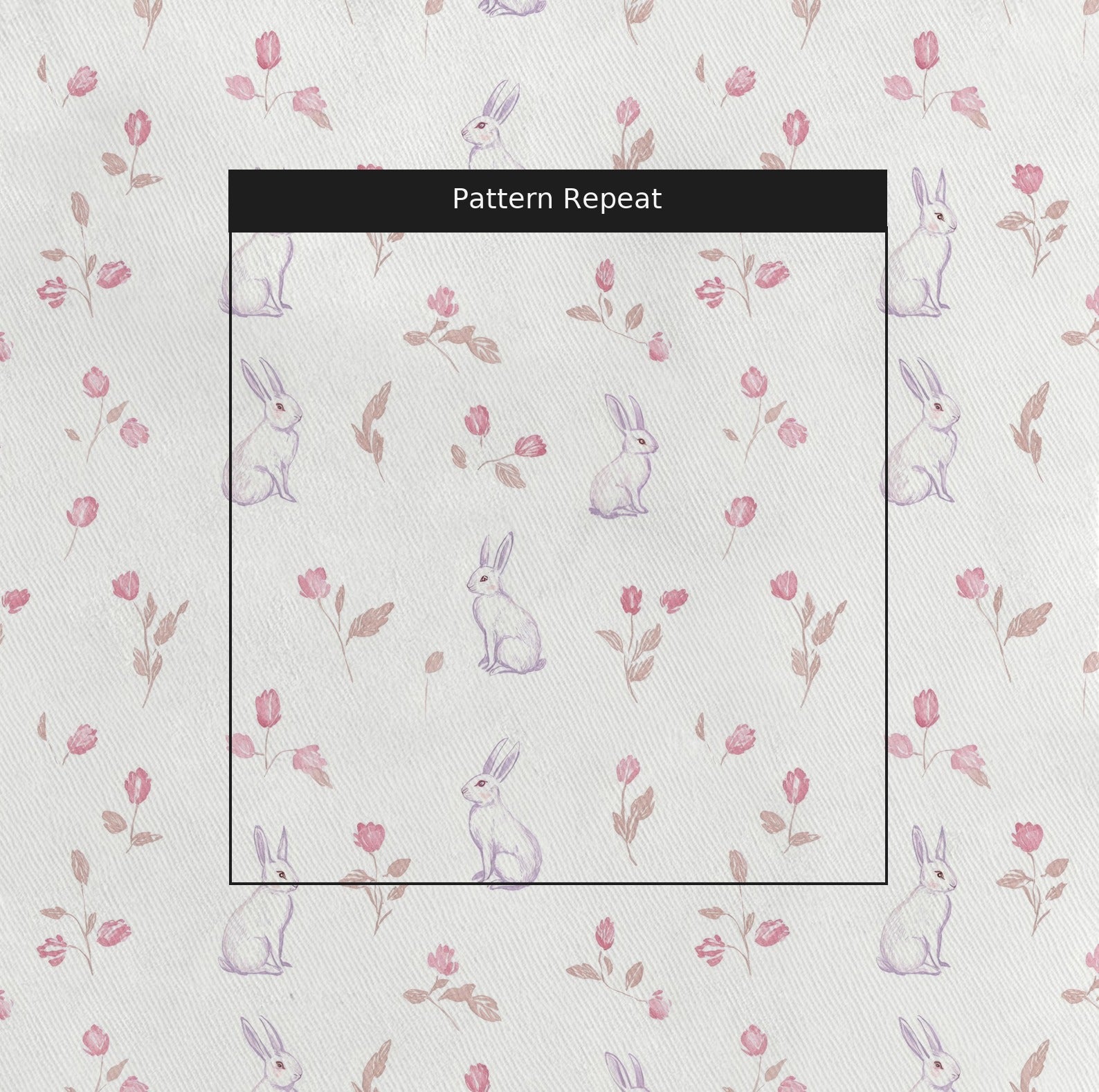 Tulips & Tails Fabric by the Yard — pattern repeat