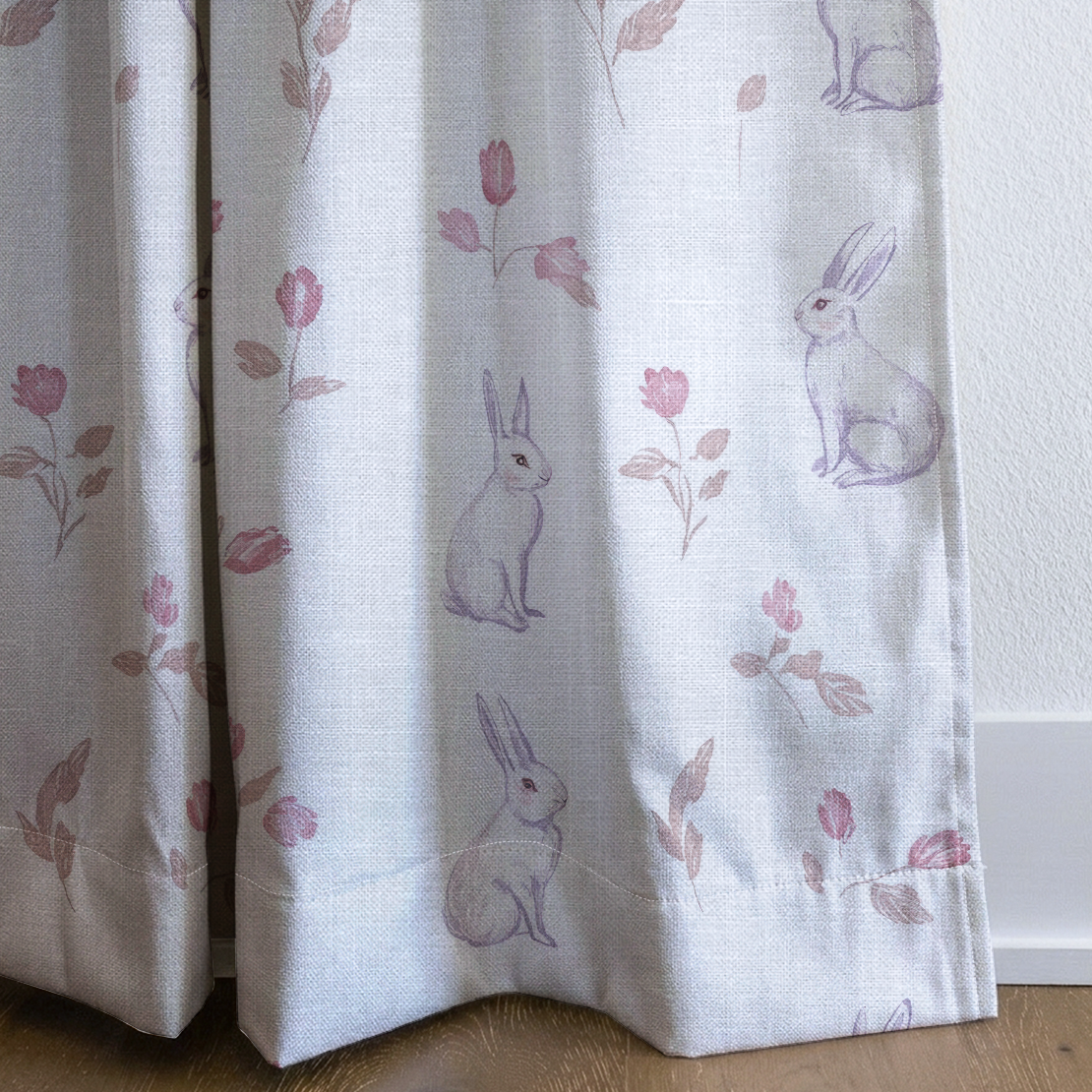 Tulips & Tails - Drapery — corner closeup