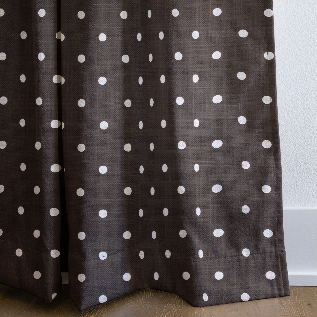 Cocoa Dots - Drapery — corner closeup