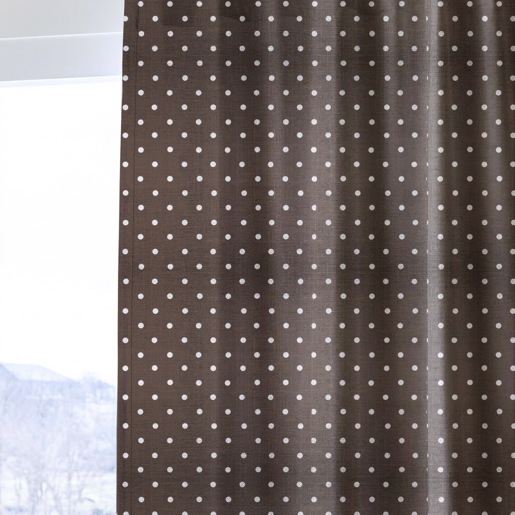 Cocoa Dots - Drapery — one panel