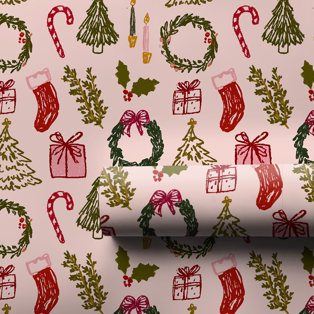 Holly Jolly Doodles - Wrapping Paper