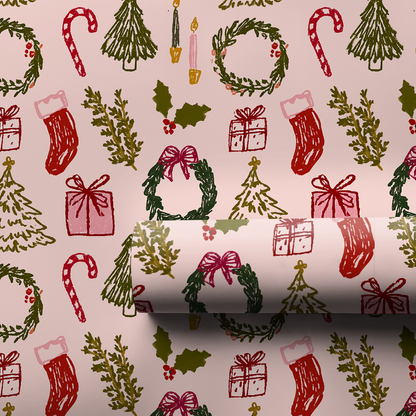 Holly Jolly Doodles - Wrapping Paper