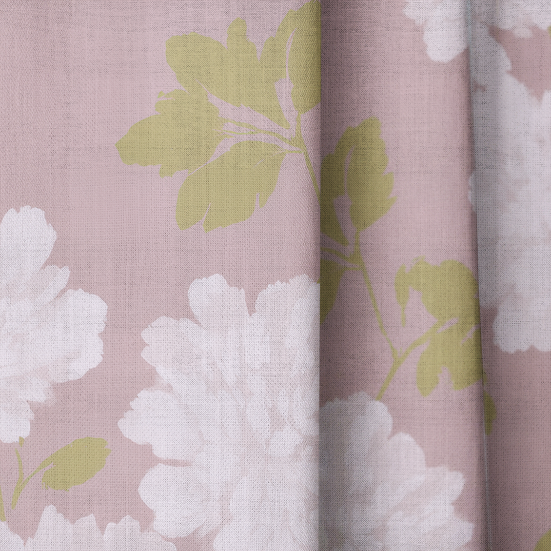 Dusty Rose Peonies - Drapery — close up