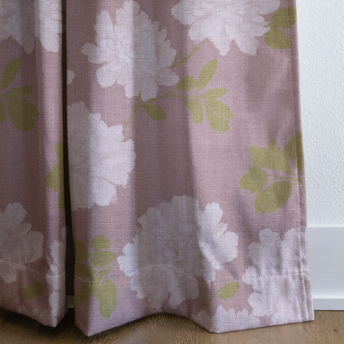 Dusty Rose Peonies - Drapery — corner closeup
