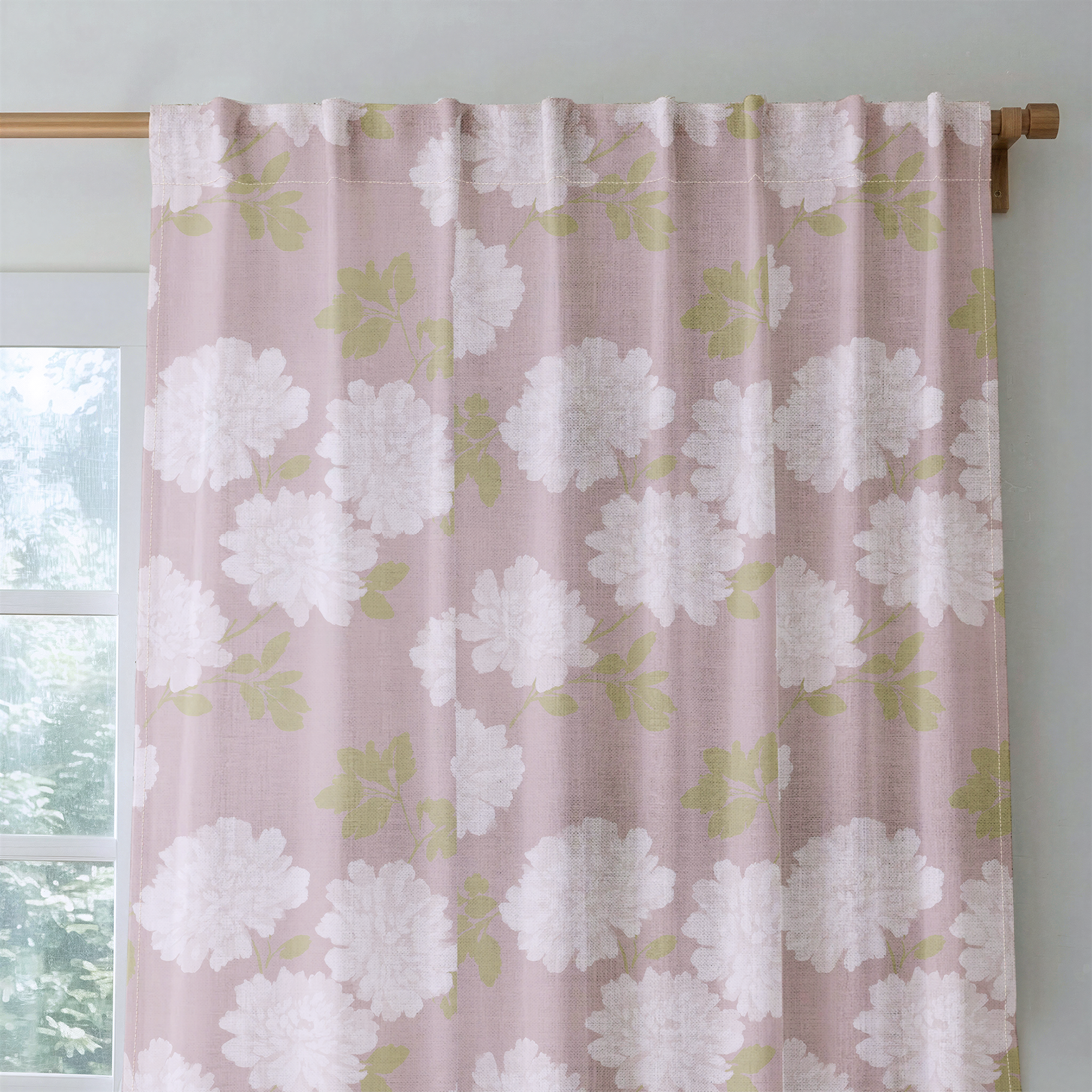 Dusty Rose Peonies - Drapery — rod