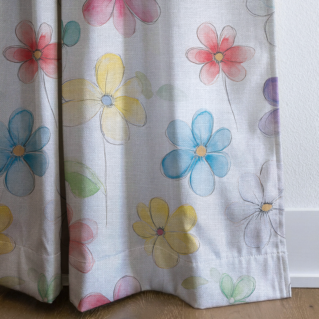 Blossom Parade - Drapery — corner closeup