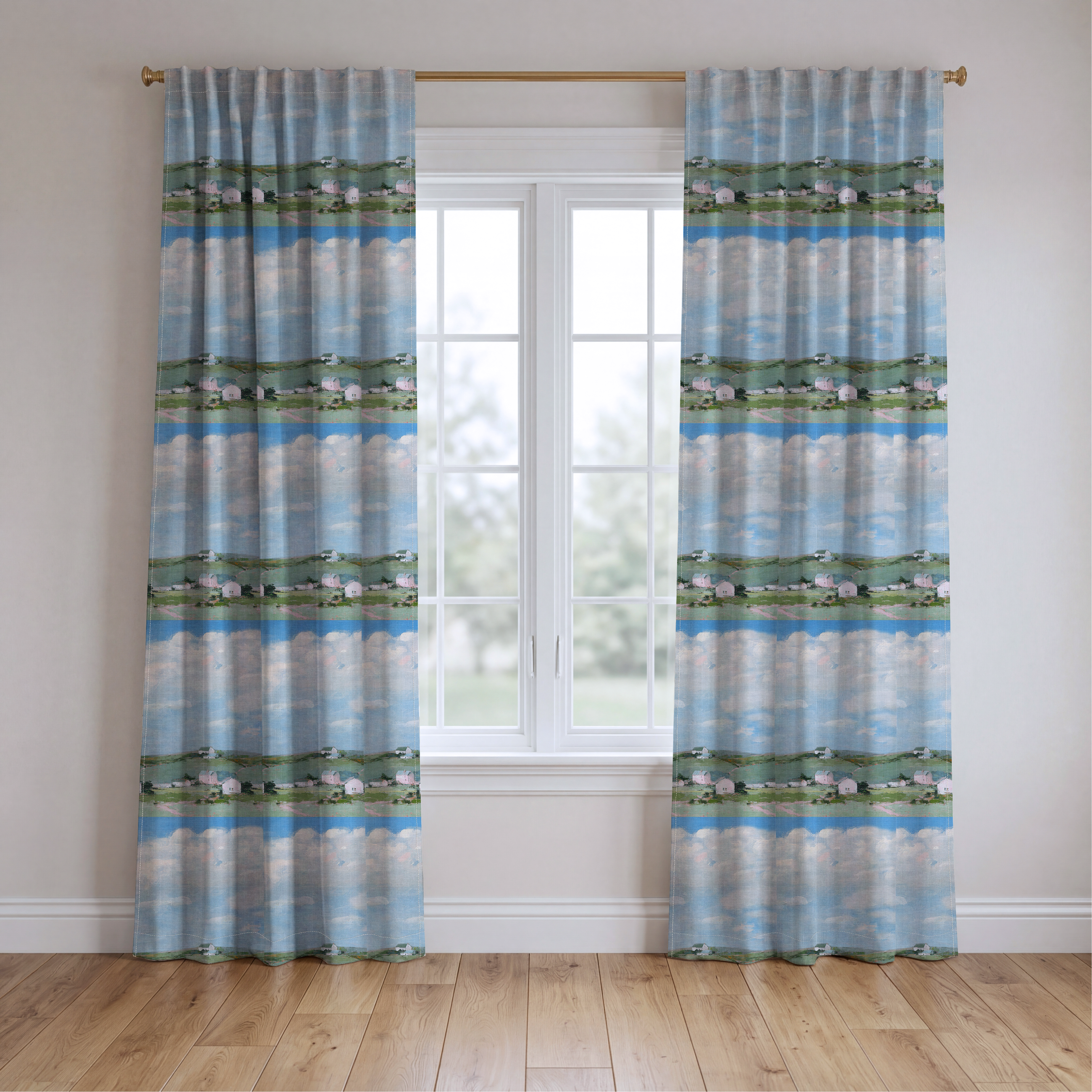 Countryside - Drapery — two panels