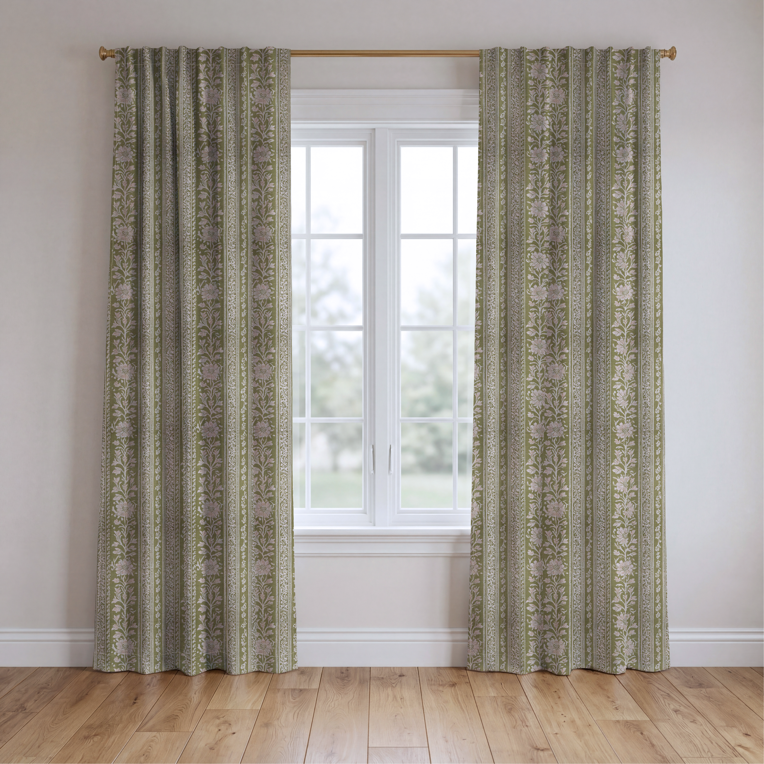 Wild Fern - Drapery — two panels