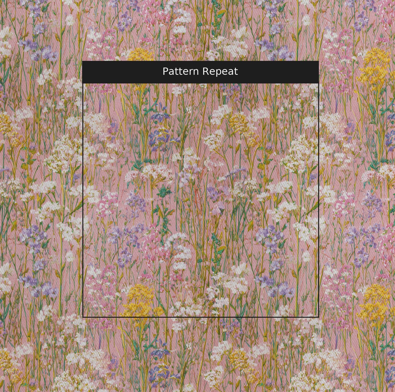 Pressed Florals Fabric by the Yard — pattern repeat