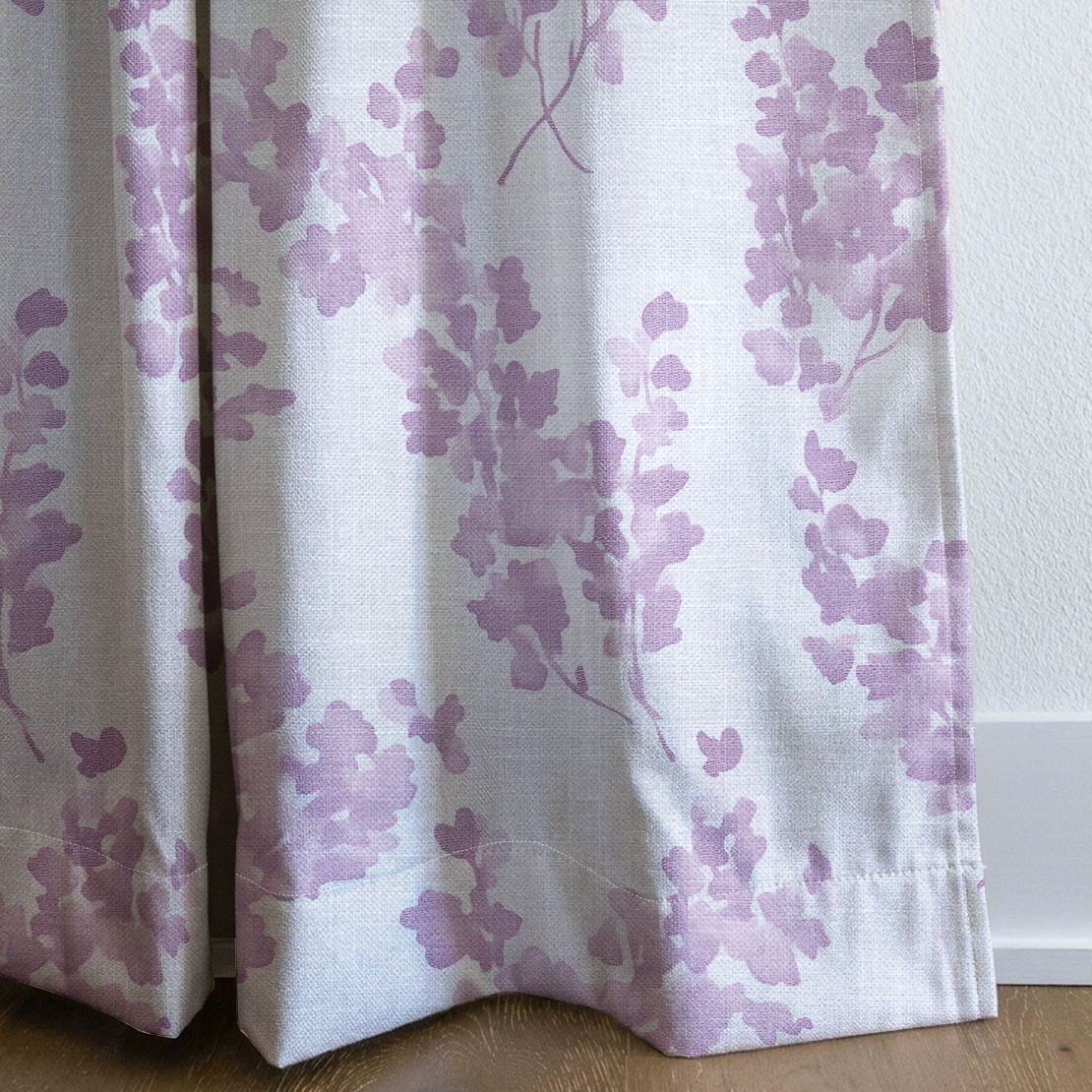 Lilac Stems - Drapery — corner closeup