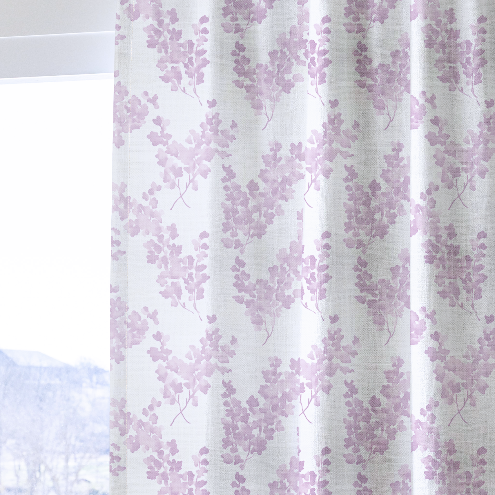 Lilac Stems - Drapery — one panel