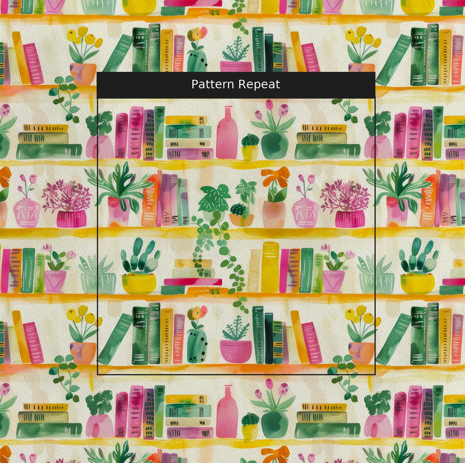 Shelfie Fabric by the Yard — pattern repeat