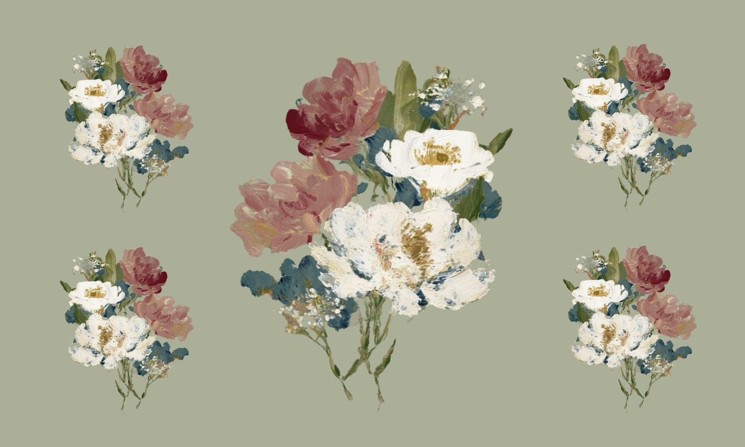 Loose Stems Sage Motif - Tapestry