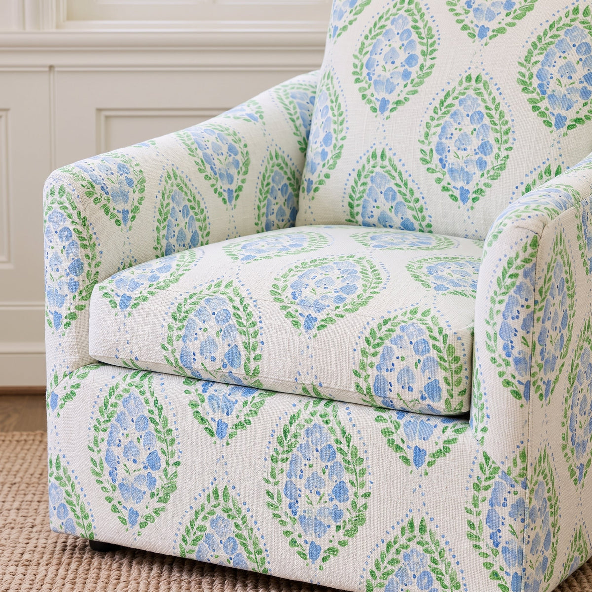 The Grace Chair in Leaf Me Be - Lemon Park
