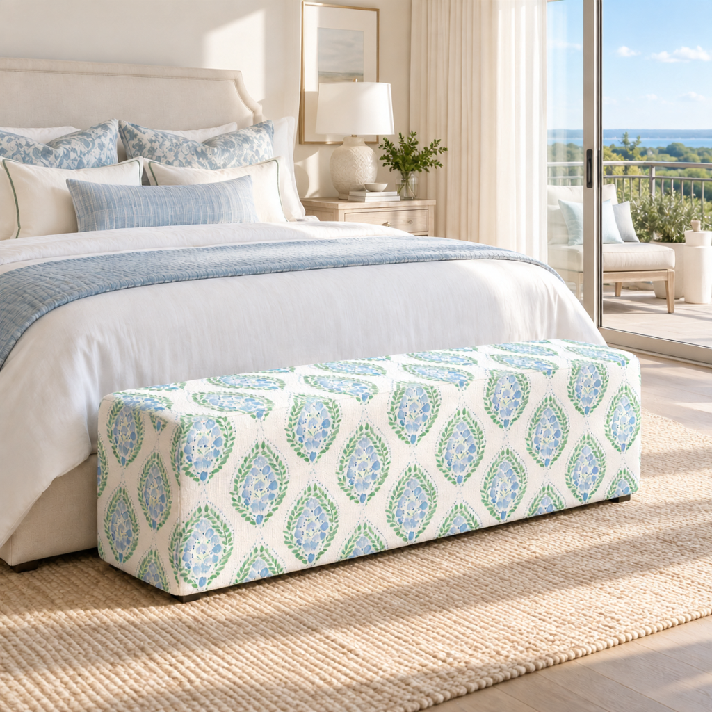 The Josephine Ottoman in Leaf Me Be