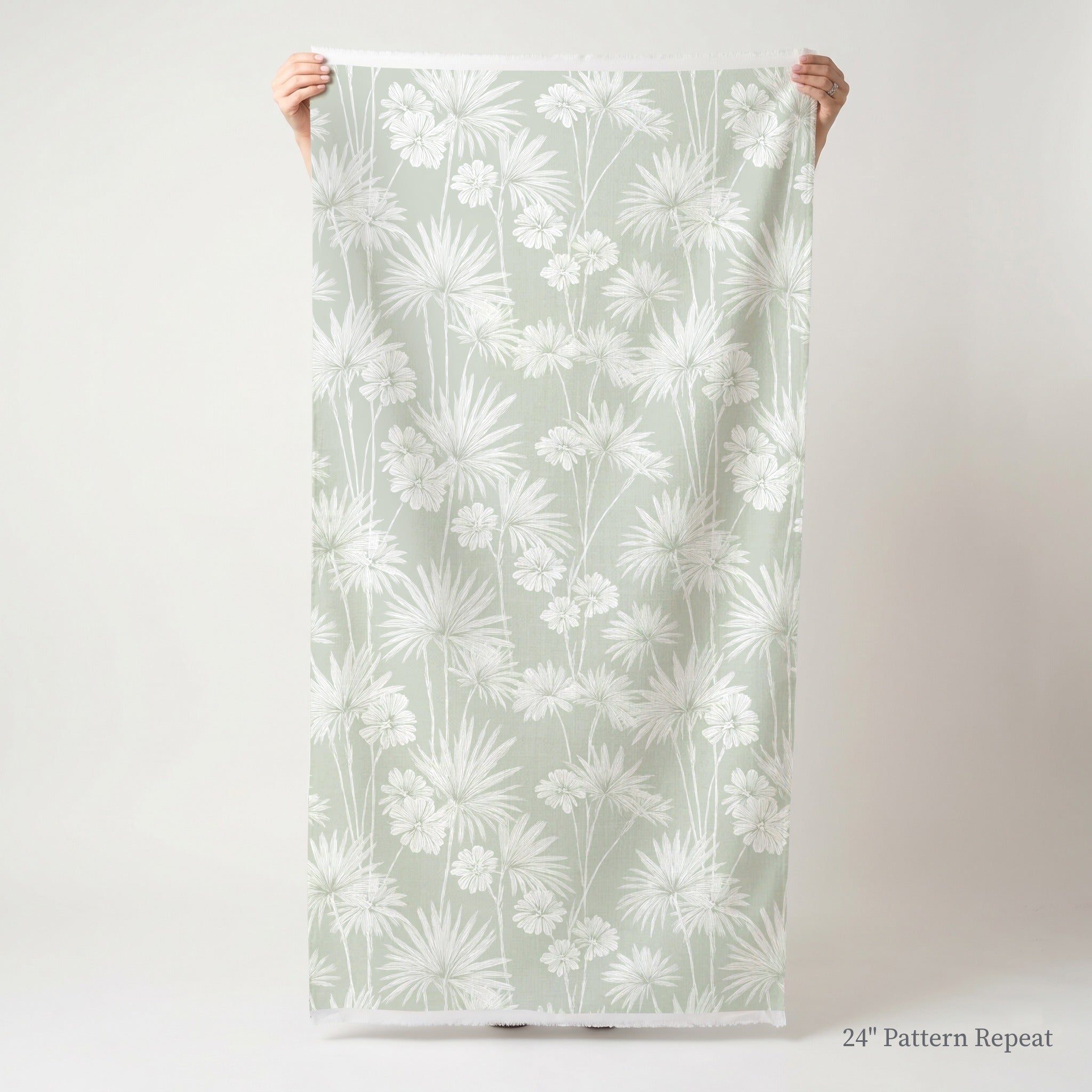 Drawn Palm Fabric by the Yard