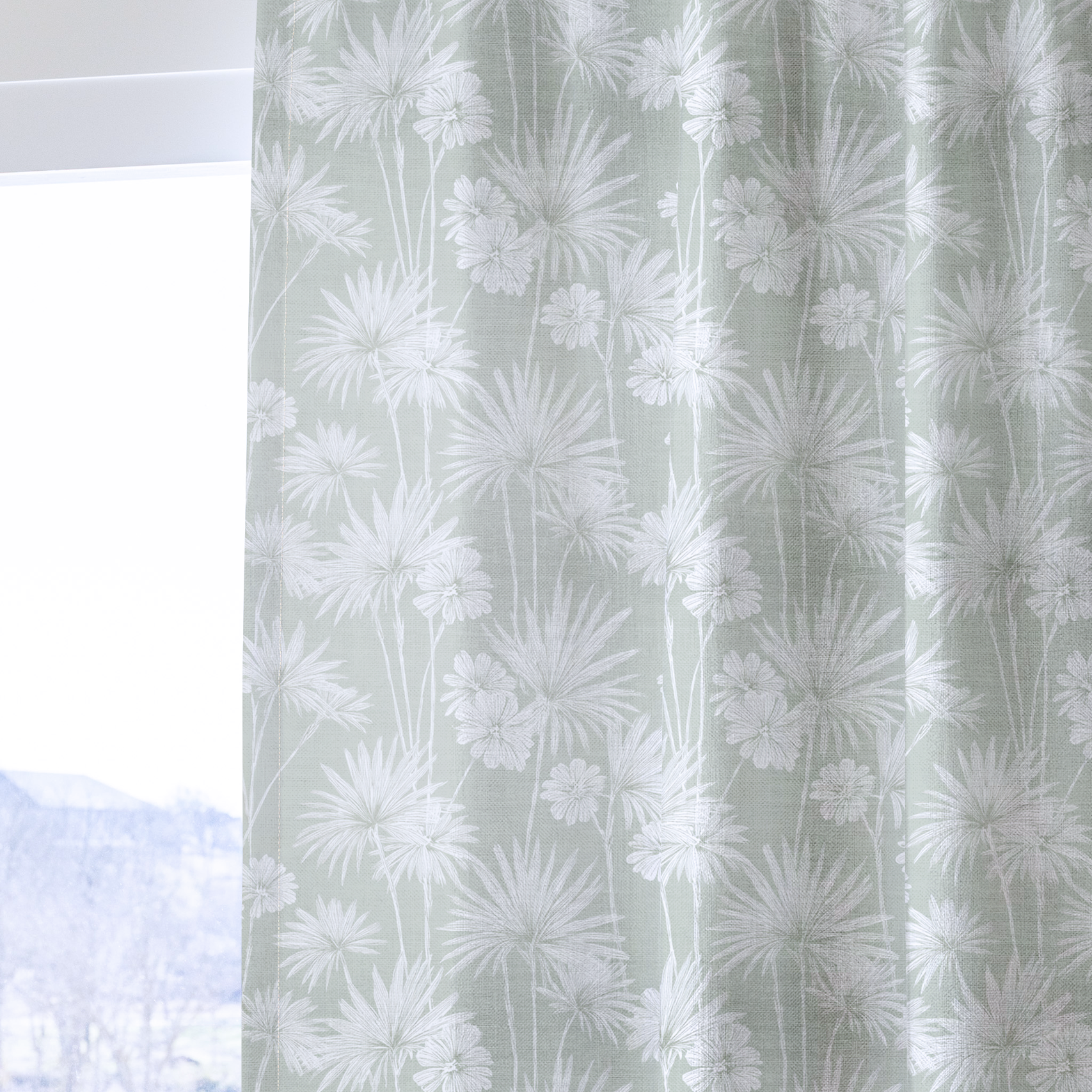 Drawn Palm - Drapery — one panel