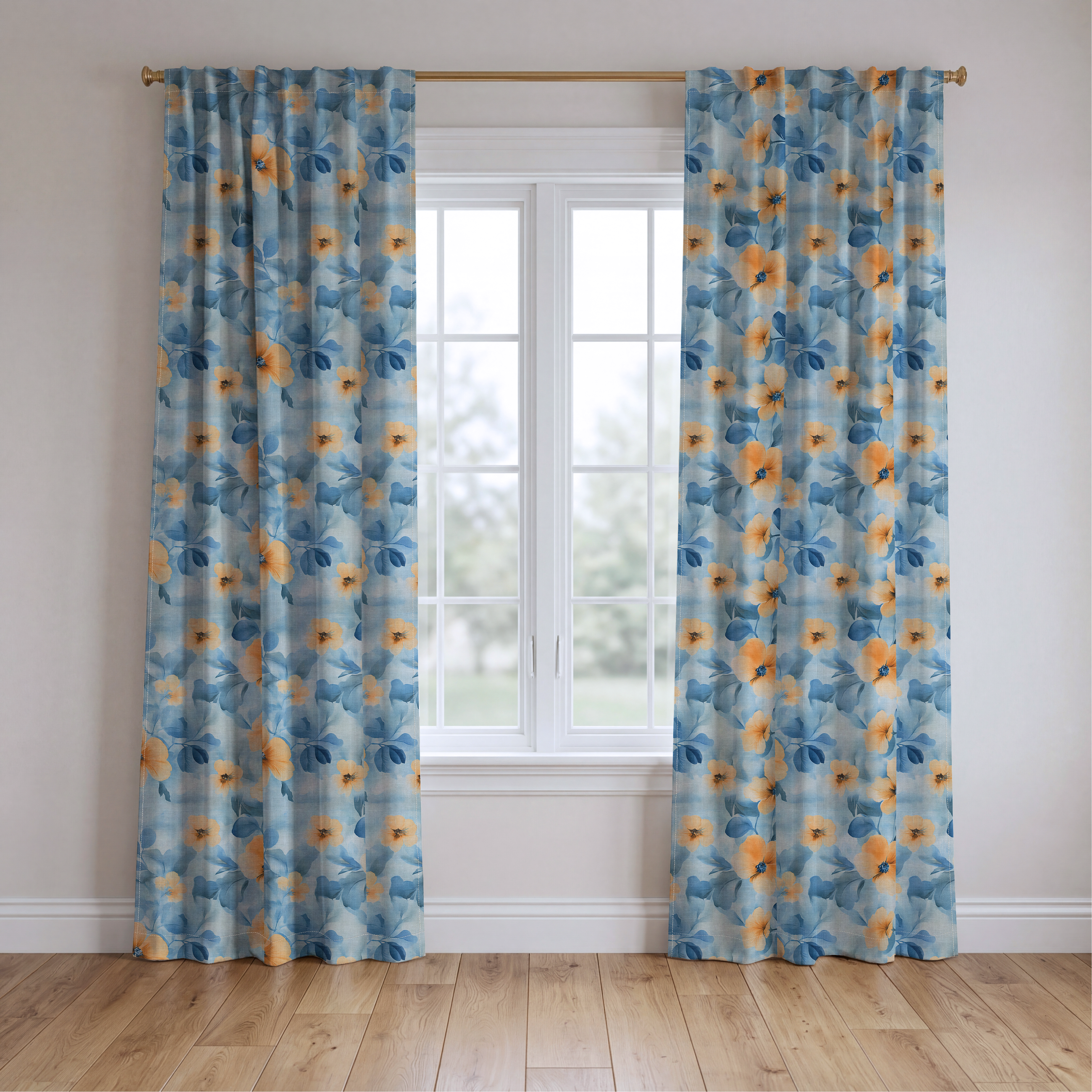 Magnolia - Drapery — two panels