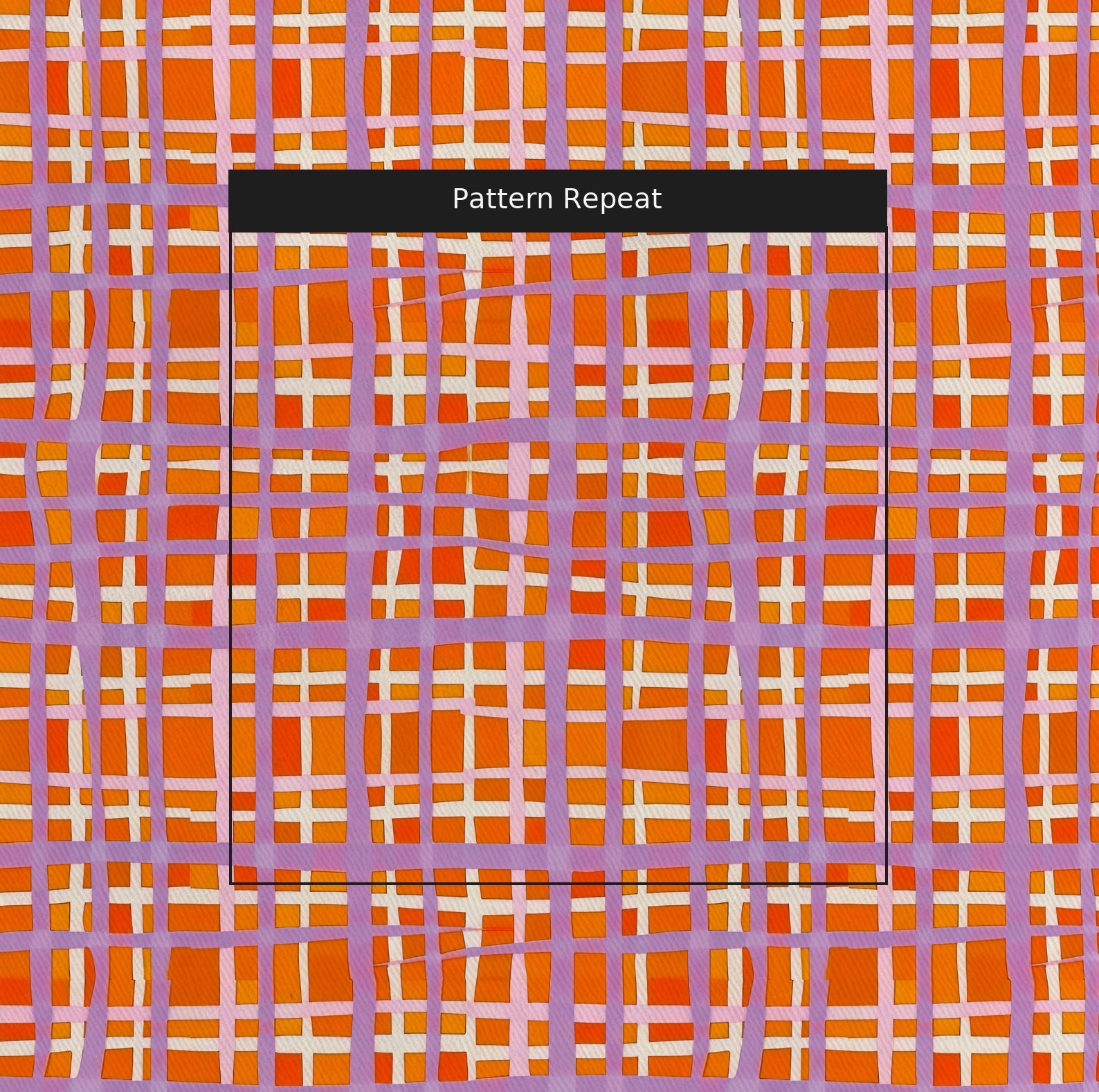 Peachy Gridlock Fabric by the Yard — pattern repeat