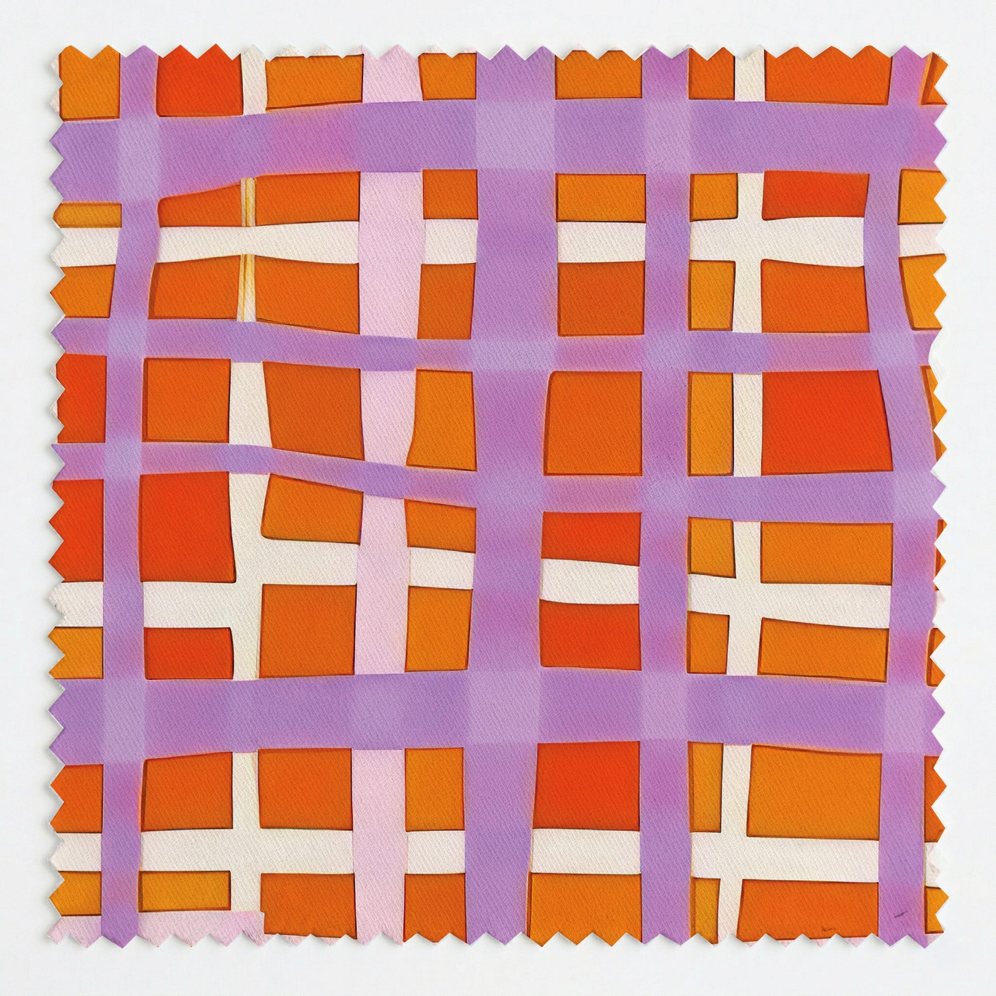 Peachy Gridlock Fabric by the Yard