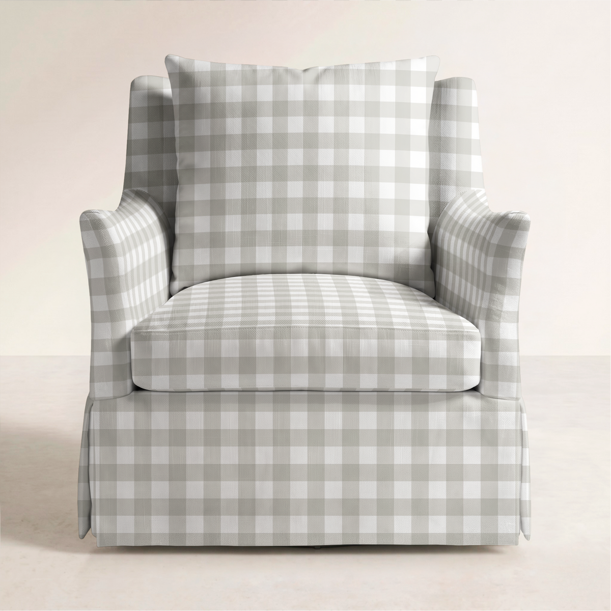 The Eleanor Chair in Pearl's Haven Fog Gingham