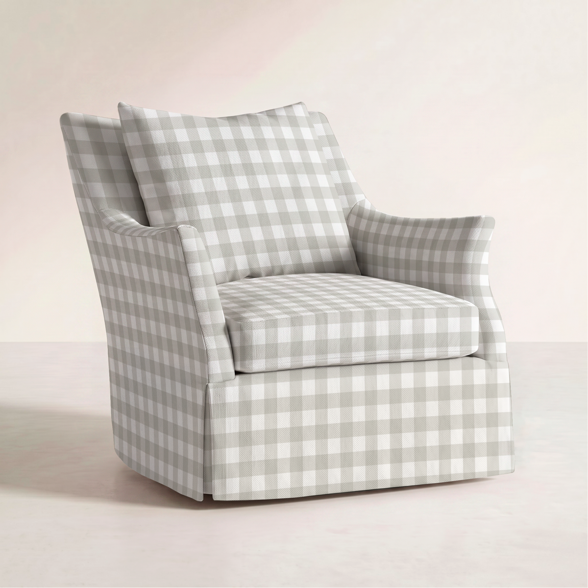 The Eleanor Chair in Pearl's Haven Fog Gingham