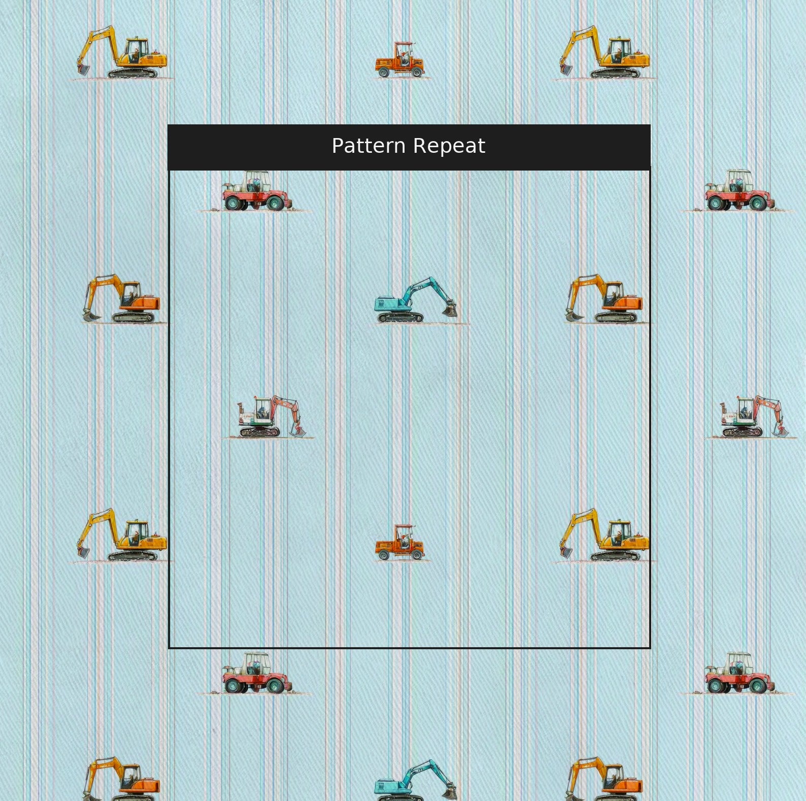 Boy Builder Fabric by the Yard — pattern repeat