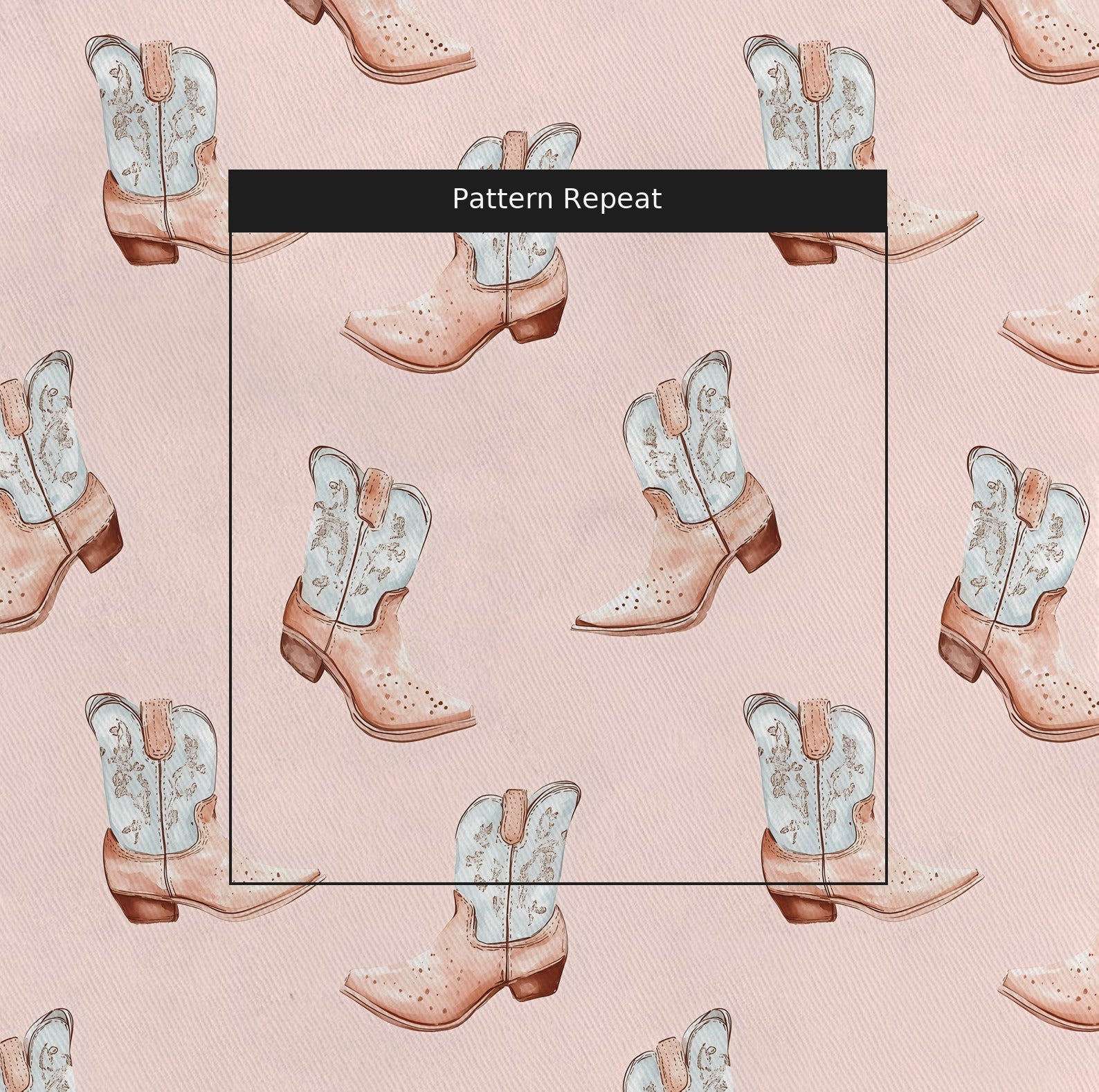 Pastel Rodeo Fabric by the Yard — pattern repeat