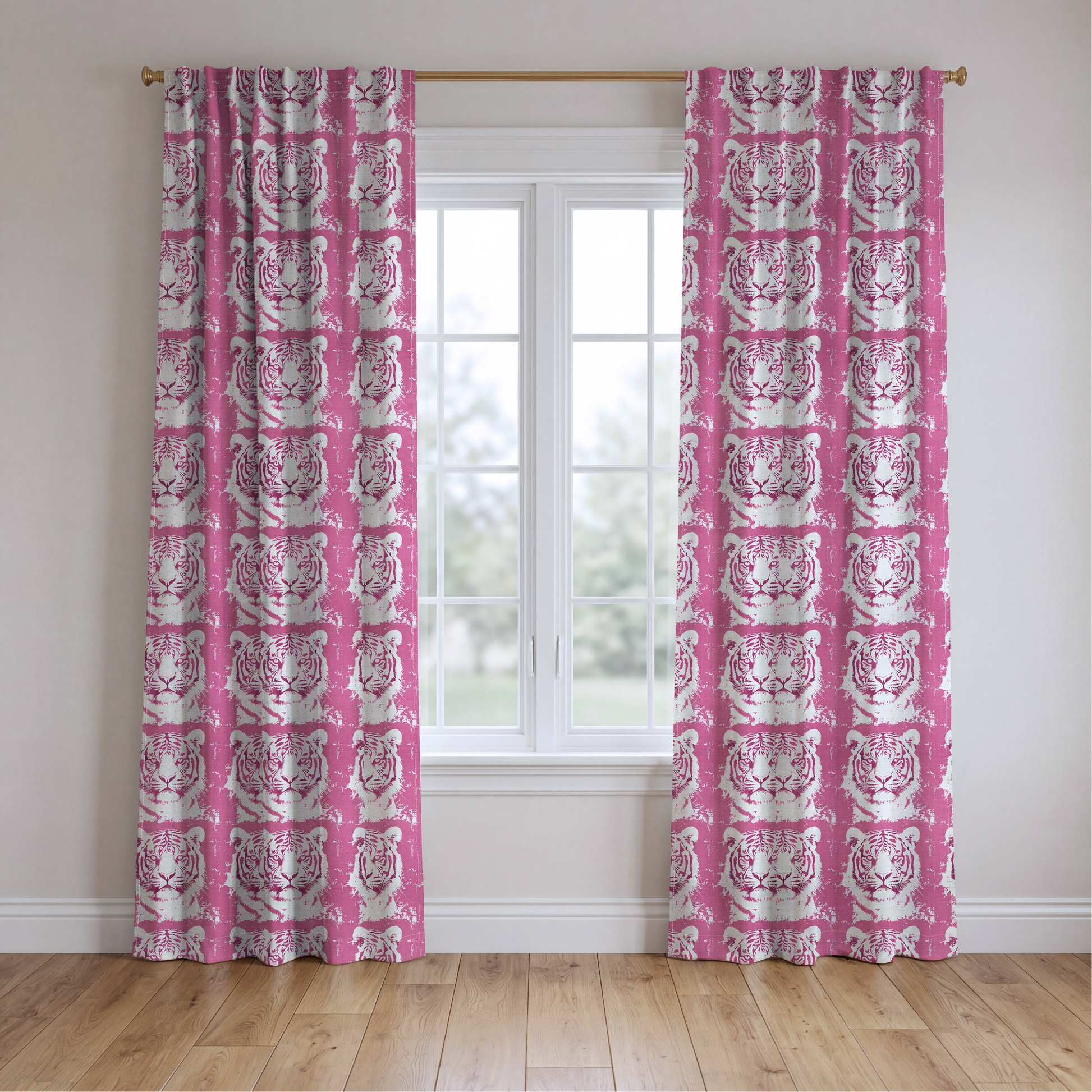 Savannah's Roar - Drapery — two panels