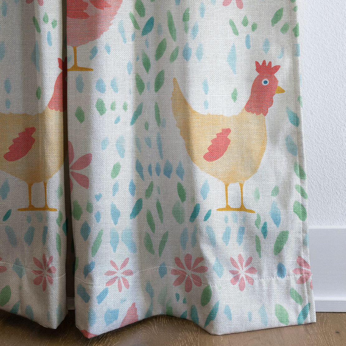 Mother Hen - Drapery — corner closeup