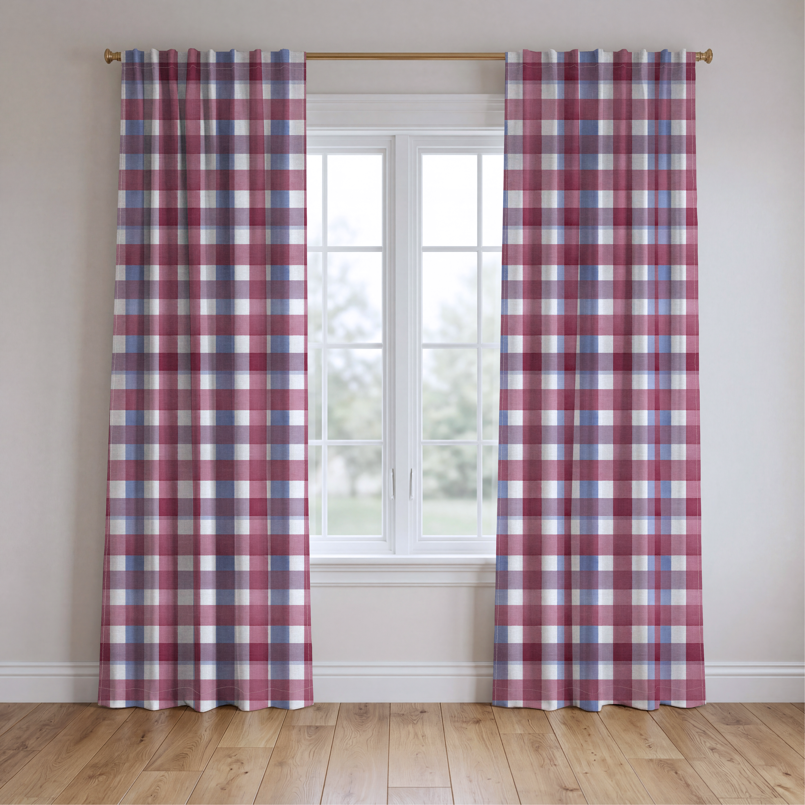 Brighton Plaid - Drapery — two panels