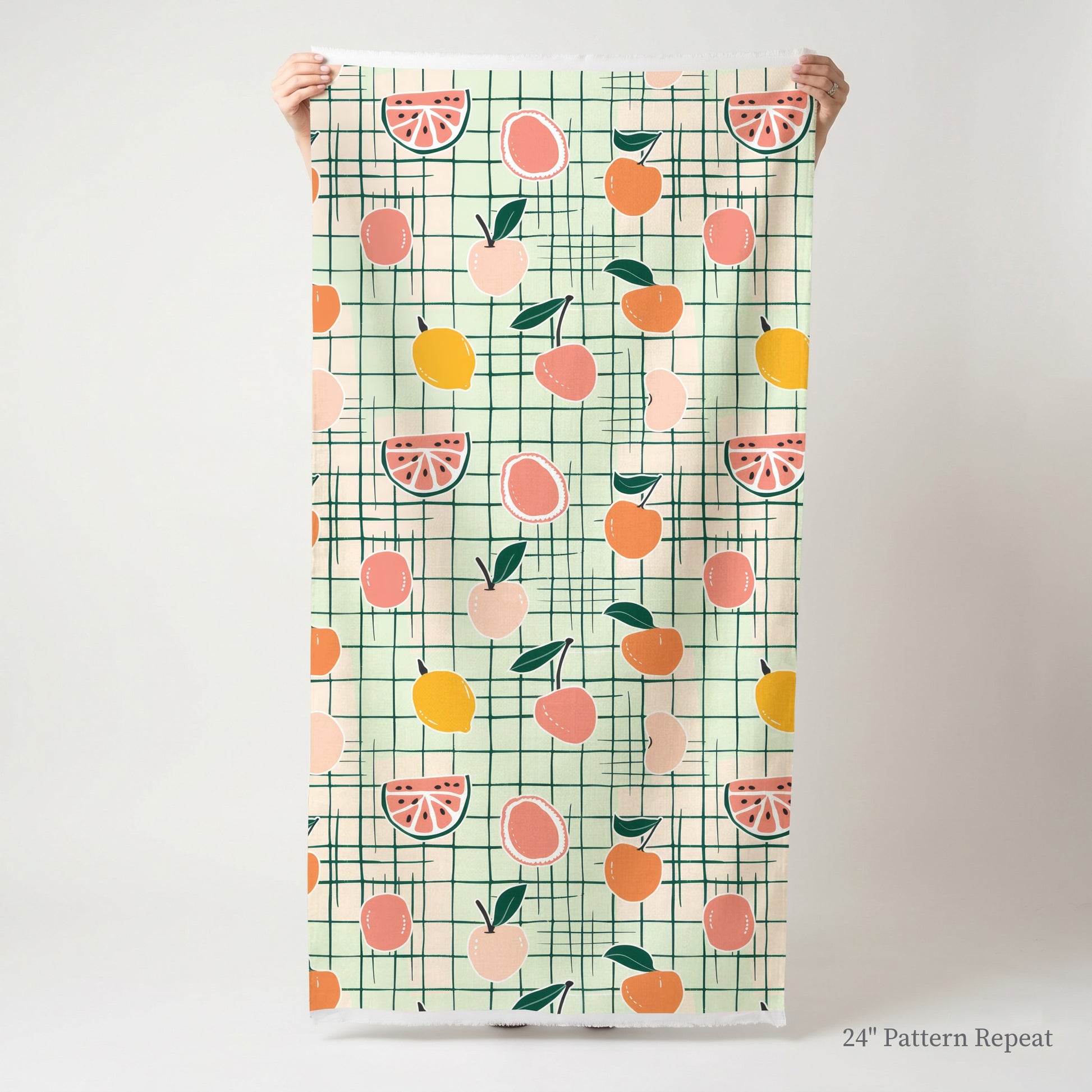 Sweet Citrus Squares Fabric by the Yard