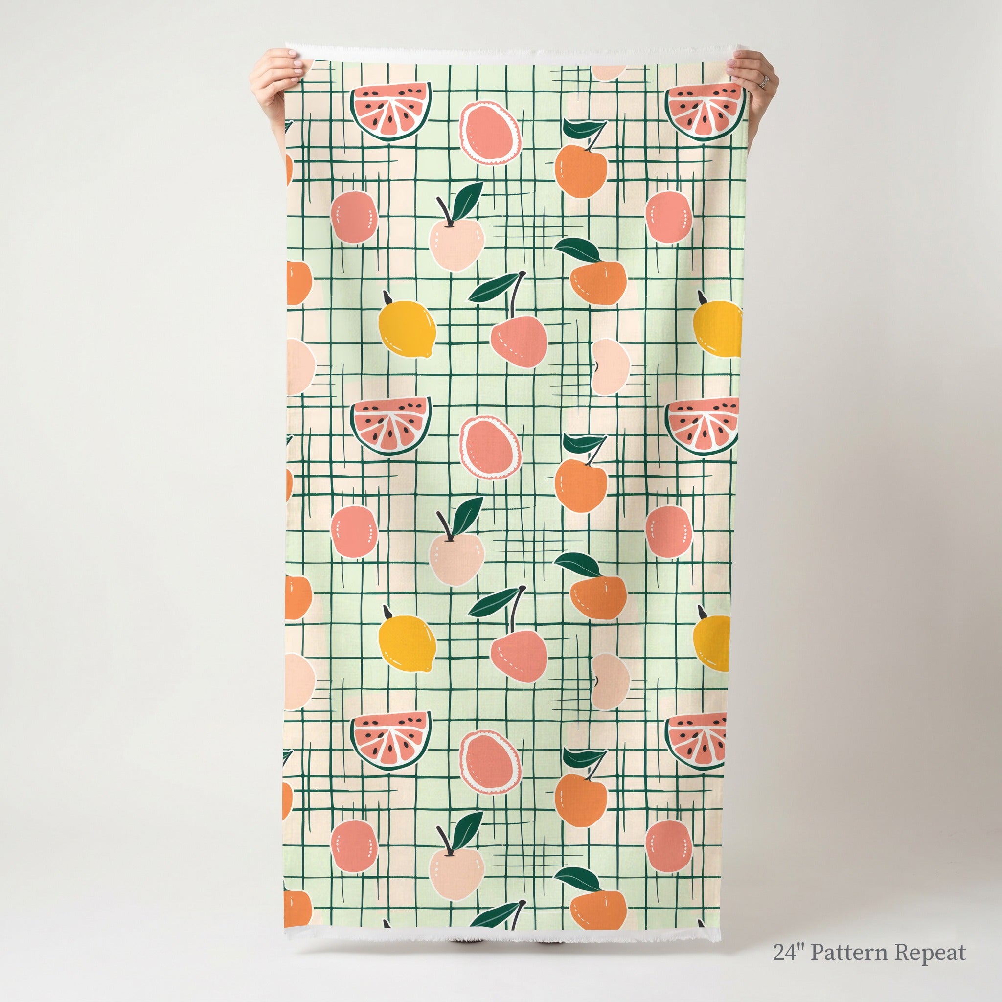 Sweet Citrus Squares Fabric by the Yard