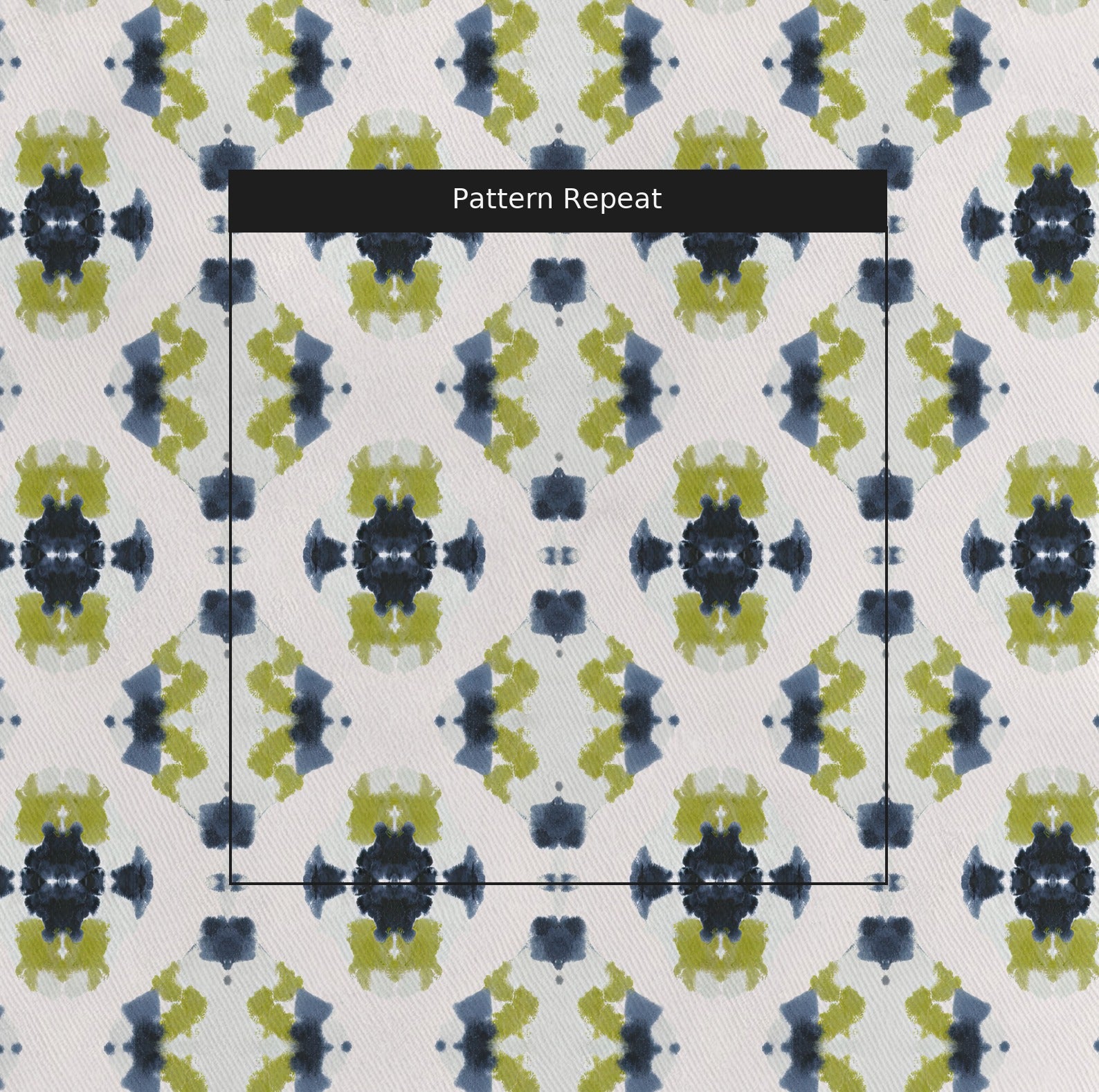 Indigo Clover Fabric by the Yard — pattern repeat