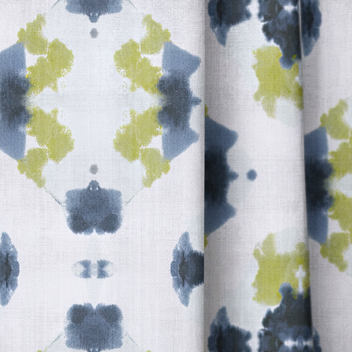Indigo Clover - Drapery — close up