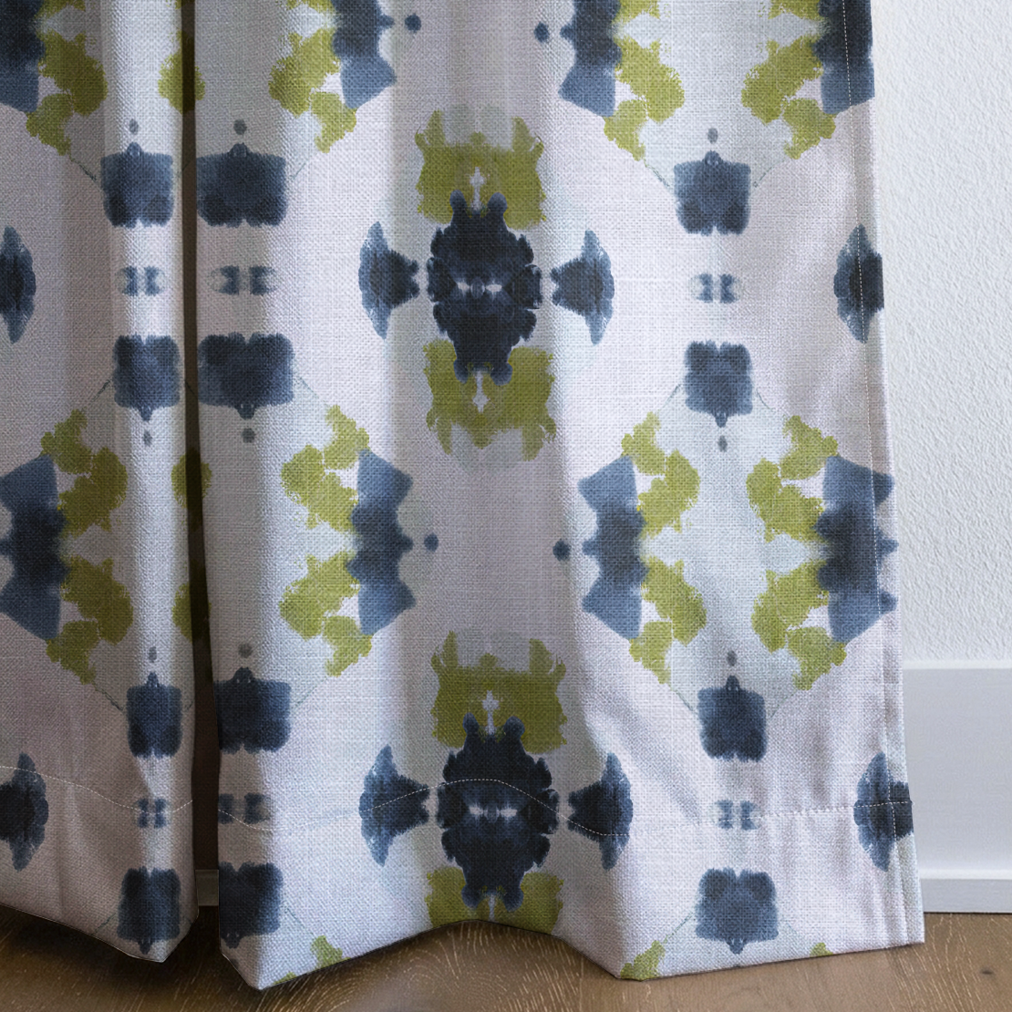 Indigo Clover - Drapery — corner closeup