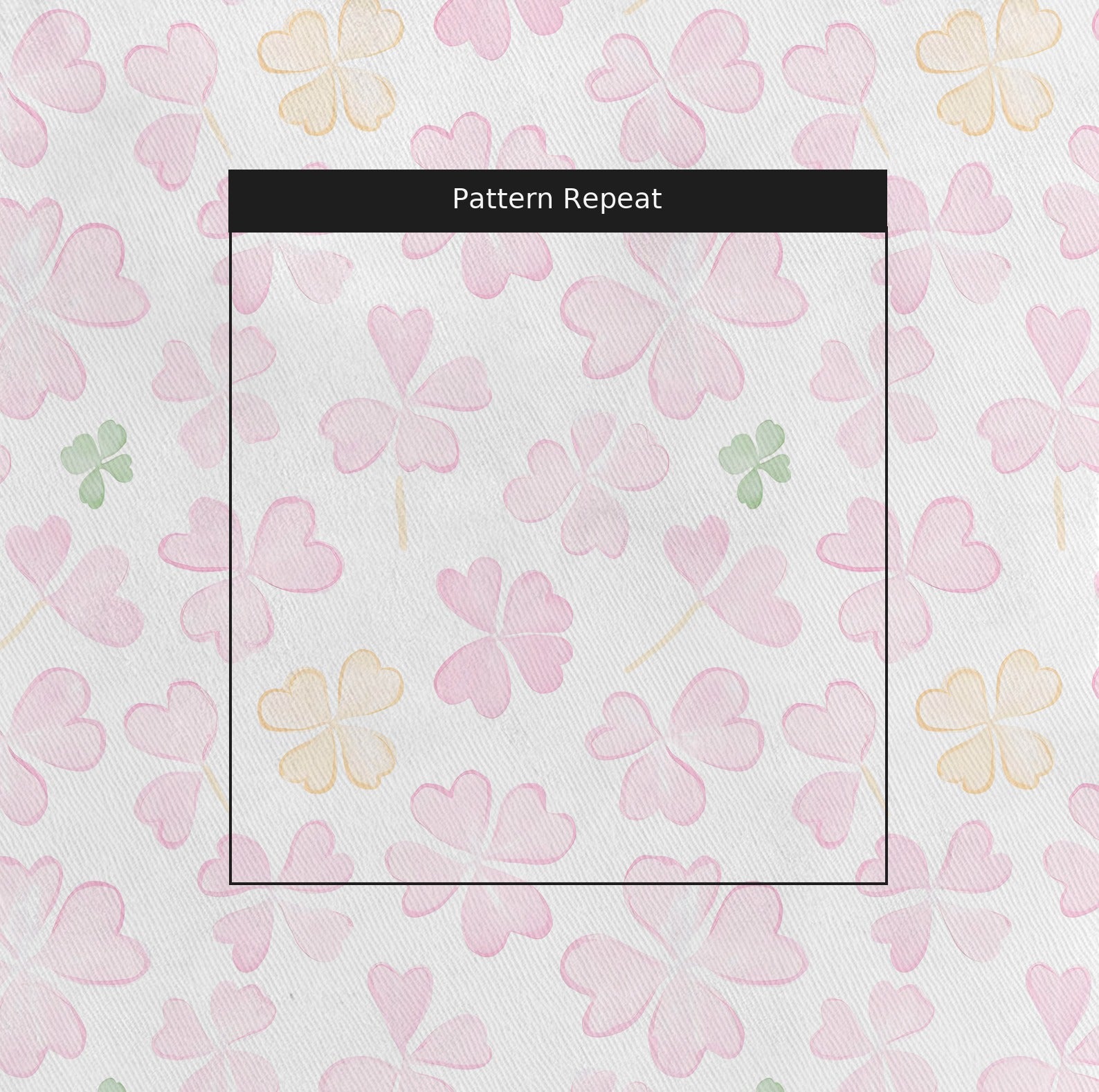 Blushing Shamrocks Fabric by the Yard — pattern repeat