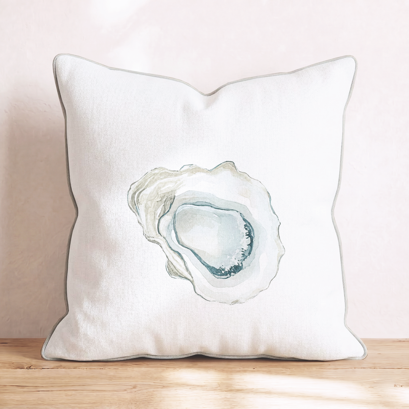 Pearl's Haven White Oyster Throw Pillow