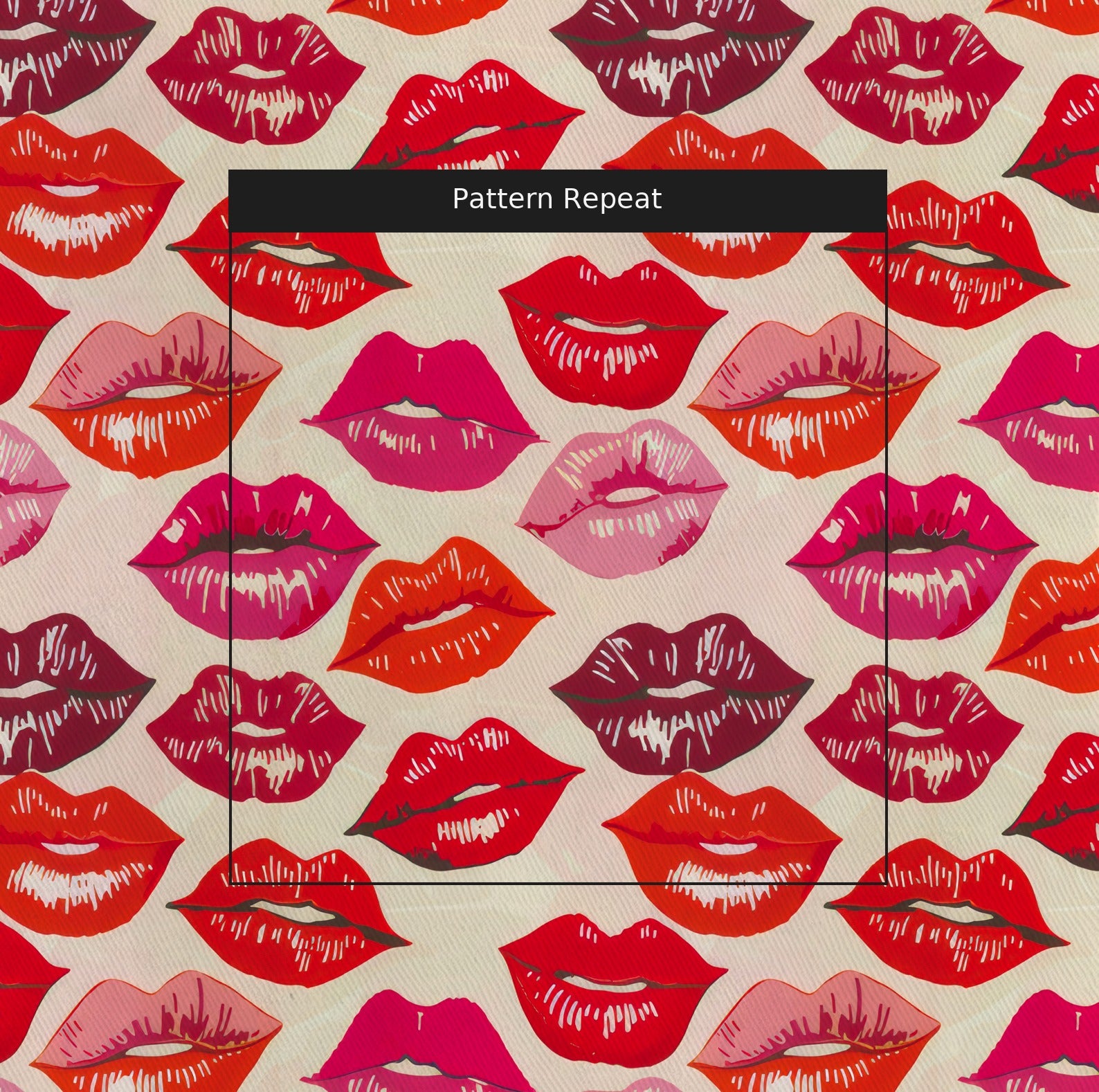 Smooch Fabric by the Yard — pattern repeat